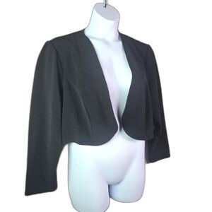 Onyx Nite Cropped Bolero Jacket Black 20 Open Front Minimalist Stretch